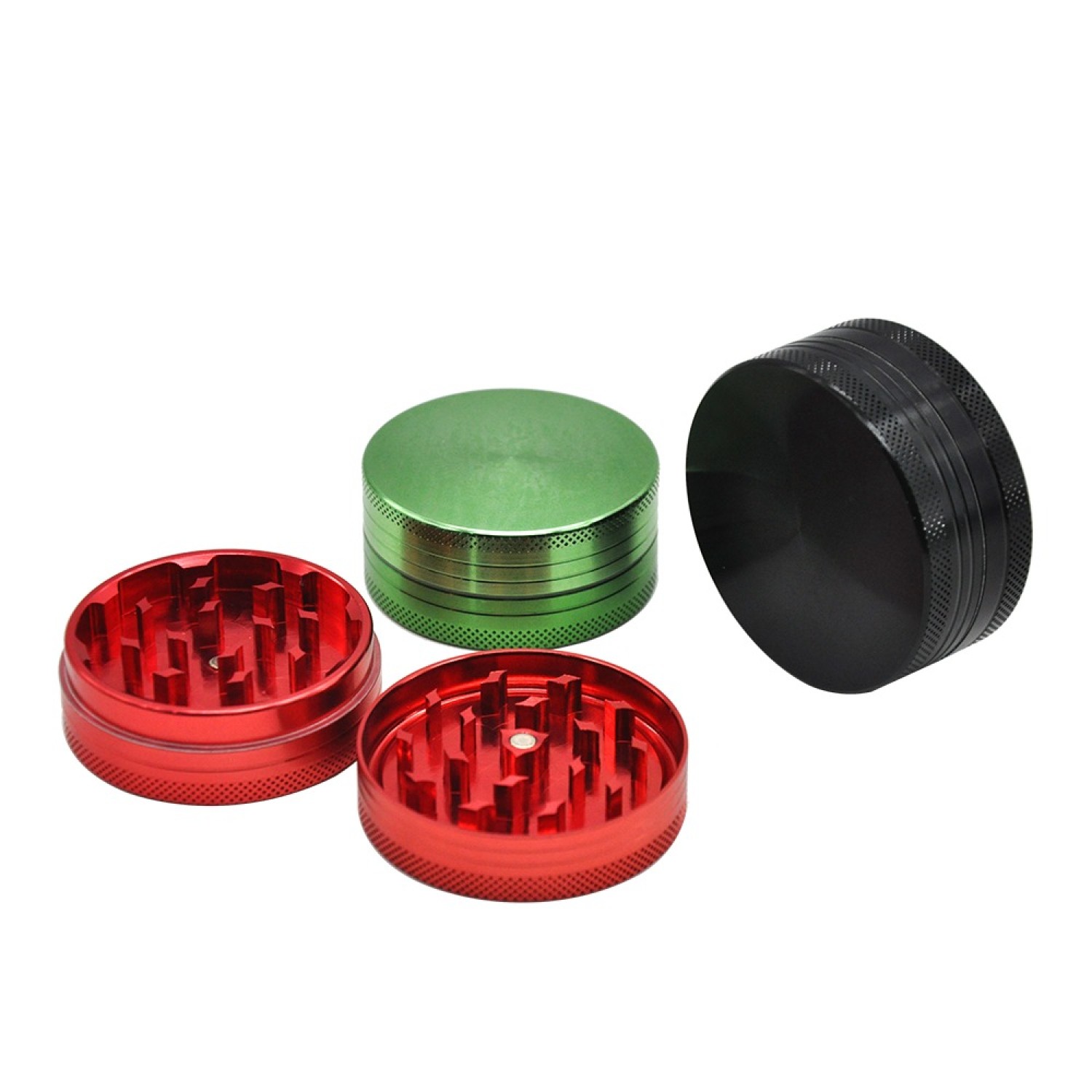 Aluminium Grinder, Verschiedene Farben (ca. ⌀ 50x22mm / 2-teilig) 
