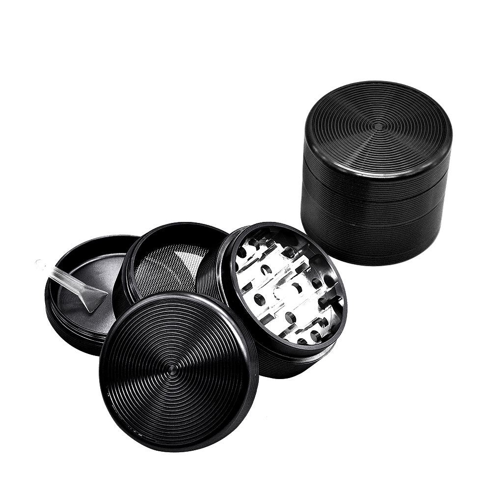 Aluminium Grinder, Schwarz (ca. ⌀ 50x42mm / 4-teilig)