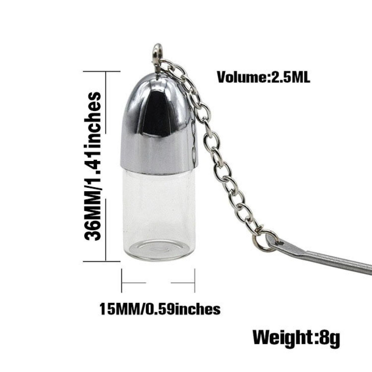 Vorratsflasche aus Glas, deckel mit Löffel, Flasche transparent/braun, 36mm, VE-24