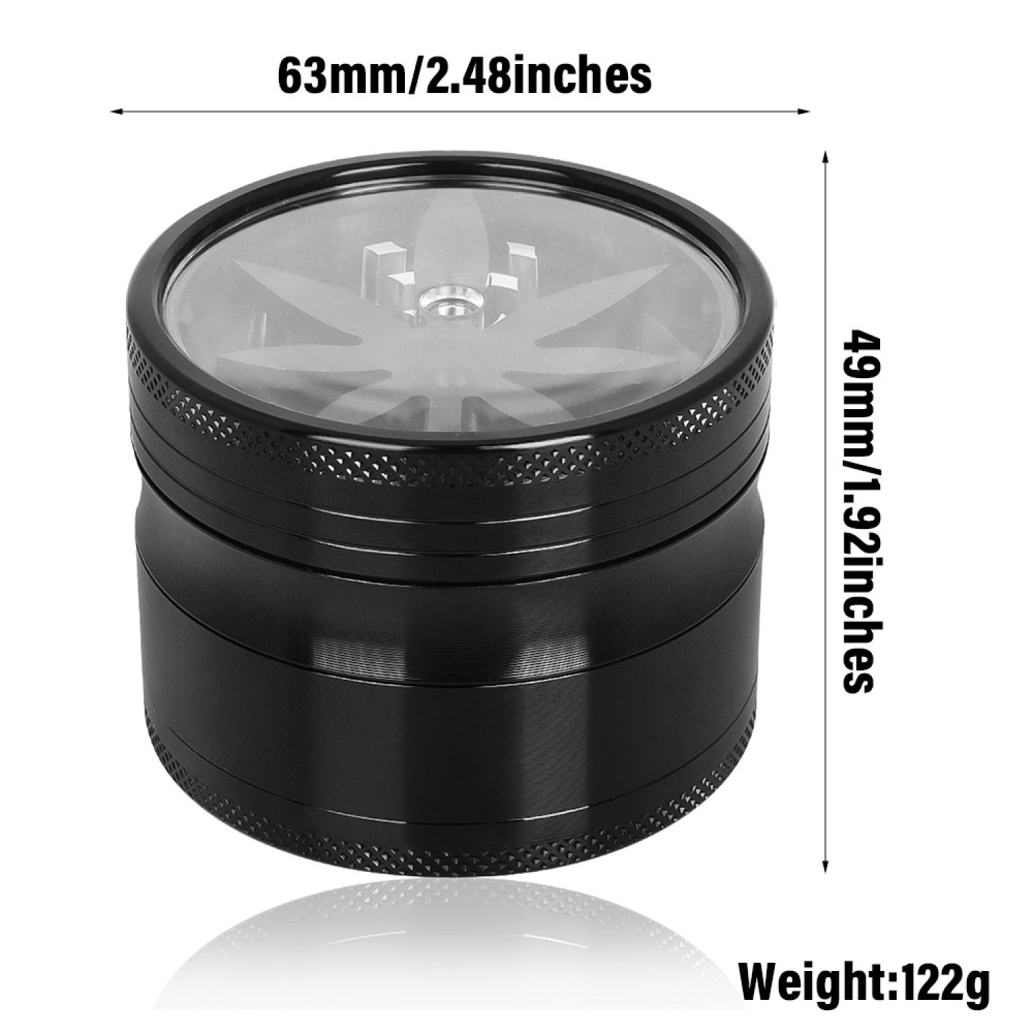 Metal Grinder mit Fenster  (Ca. ⌀ 60mm / 4-teilers)  VE-6