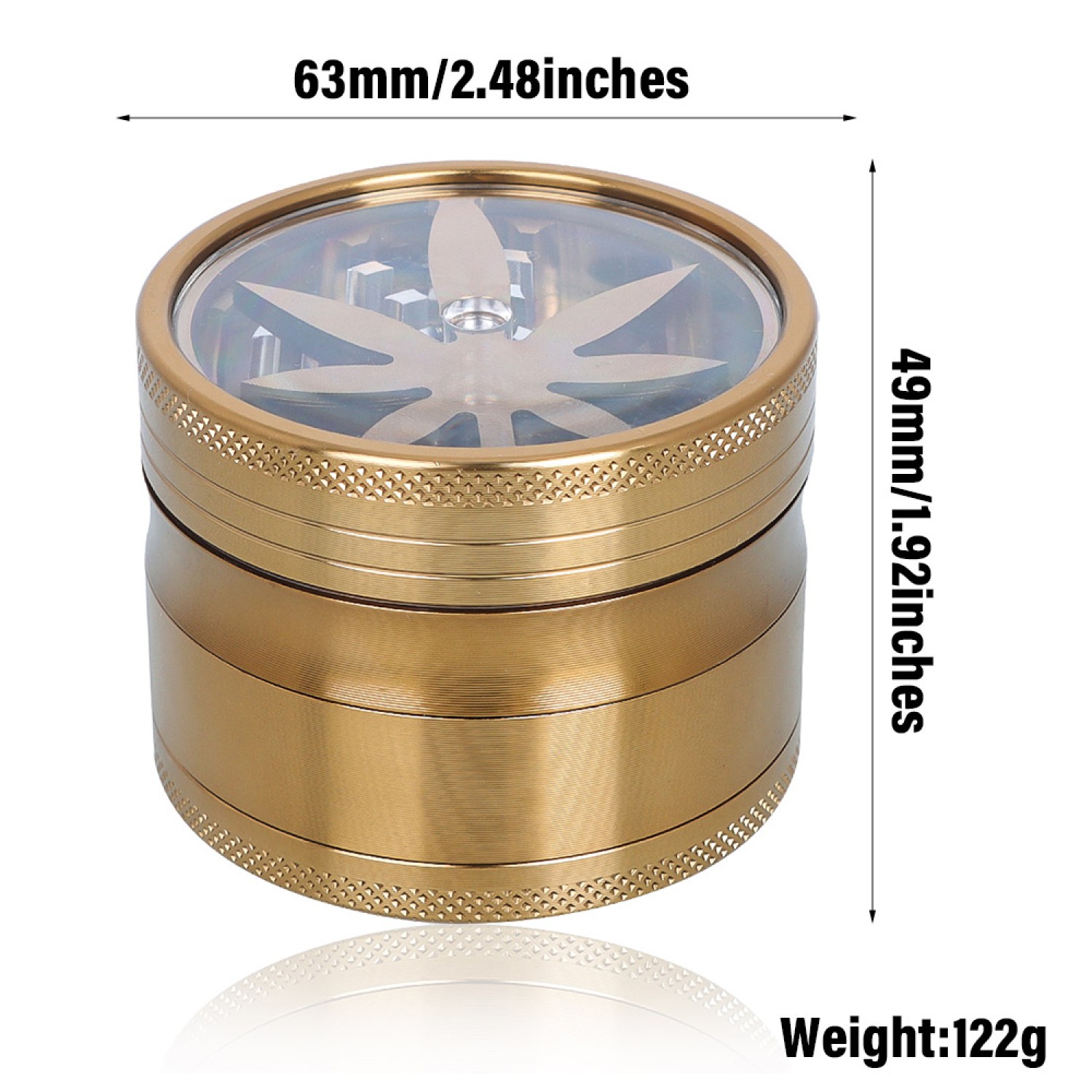 Metal Grinder mit Fenster  (Ca. ⌀ 60mm / 4-teilers)  VE-6