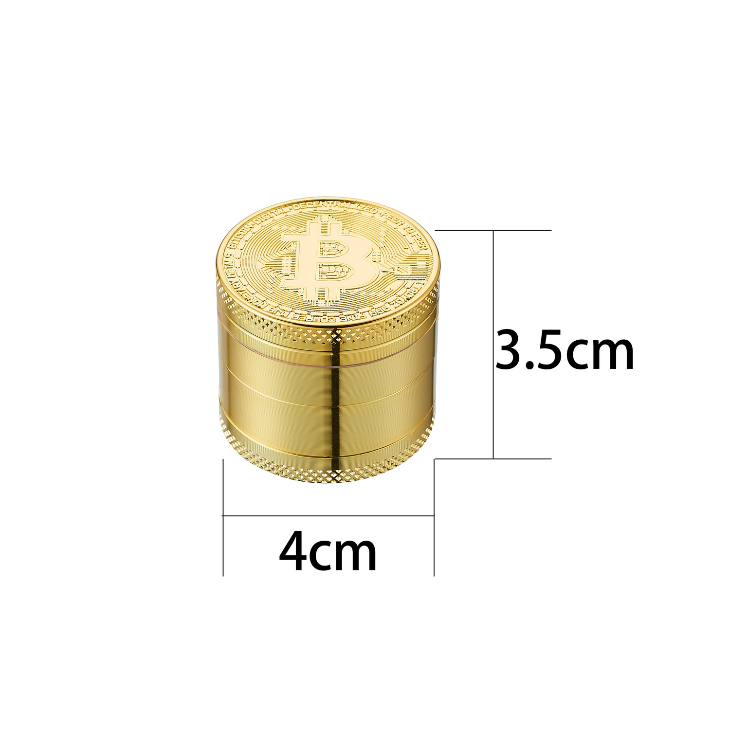 Metall Bitcoin Grinder (ca. ⌀ 35x40mm / 4-teilig) 12er Pack