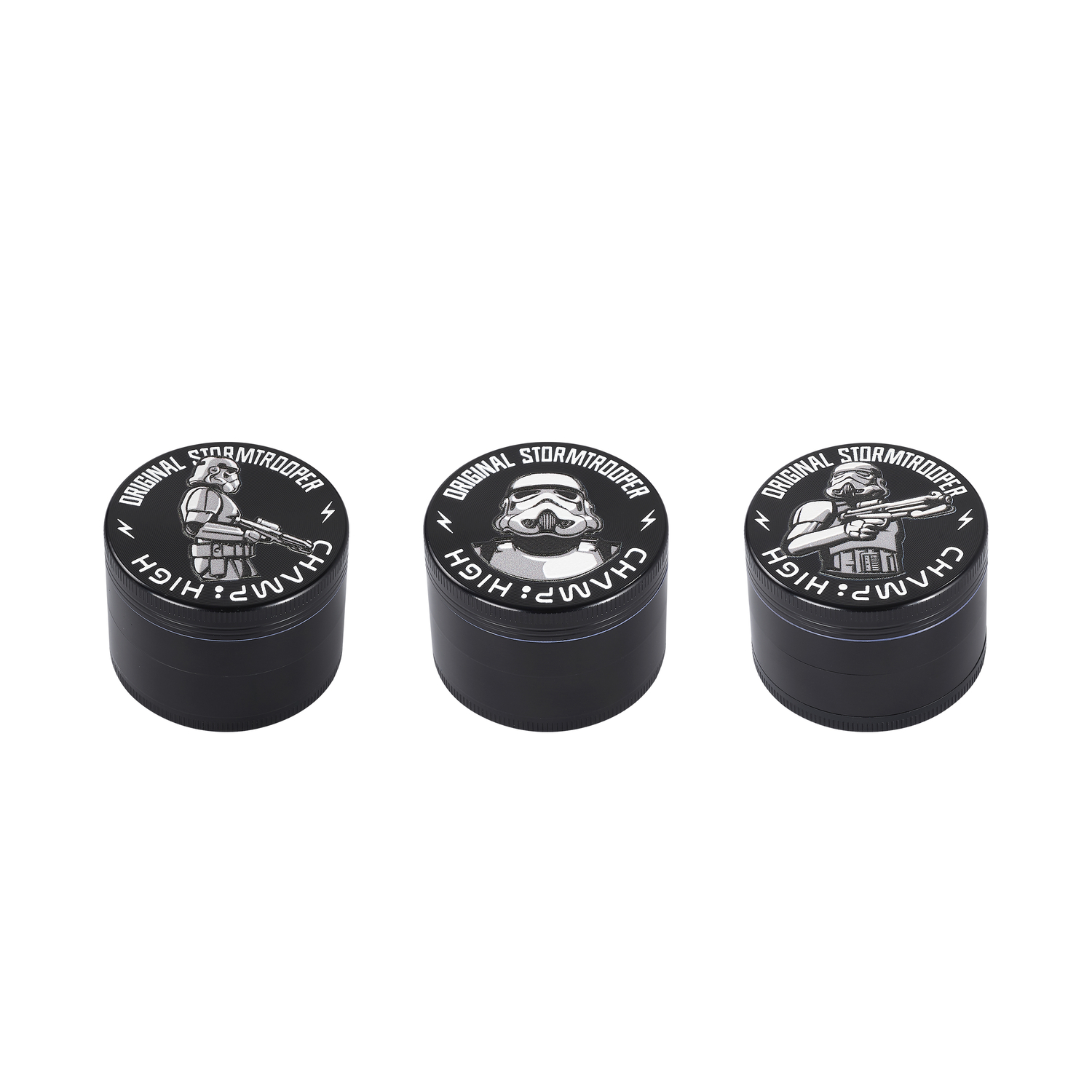 Metall-Grinder ''STORMTROOPER 3D'' (ca. ⌀ 35x50mm / 4-teilig) 12er-Pack