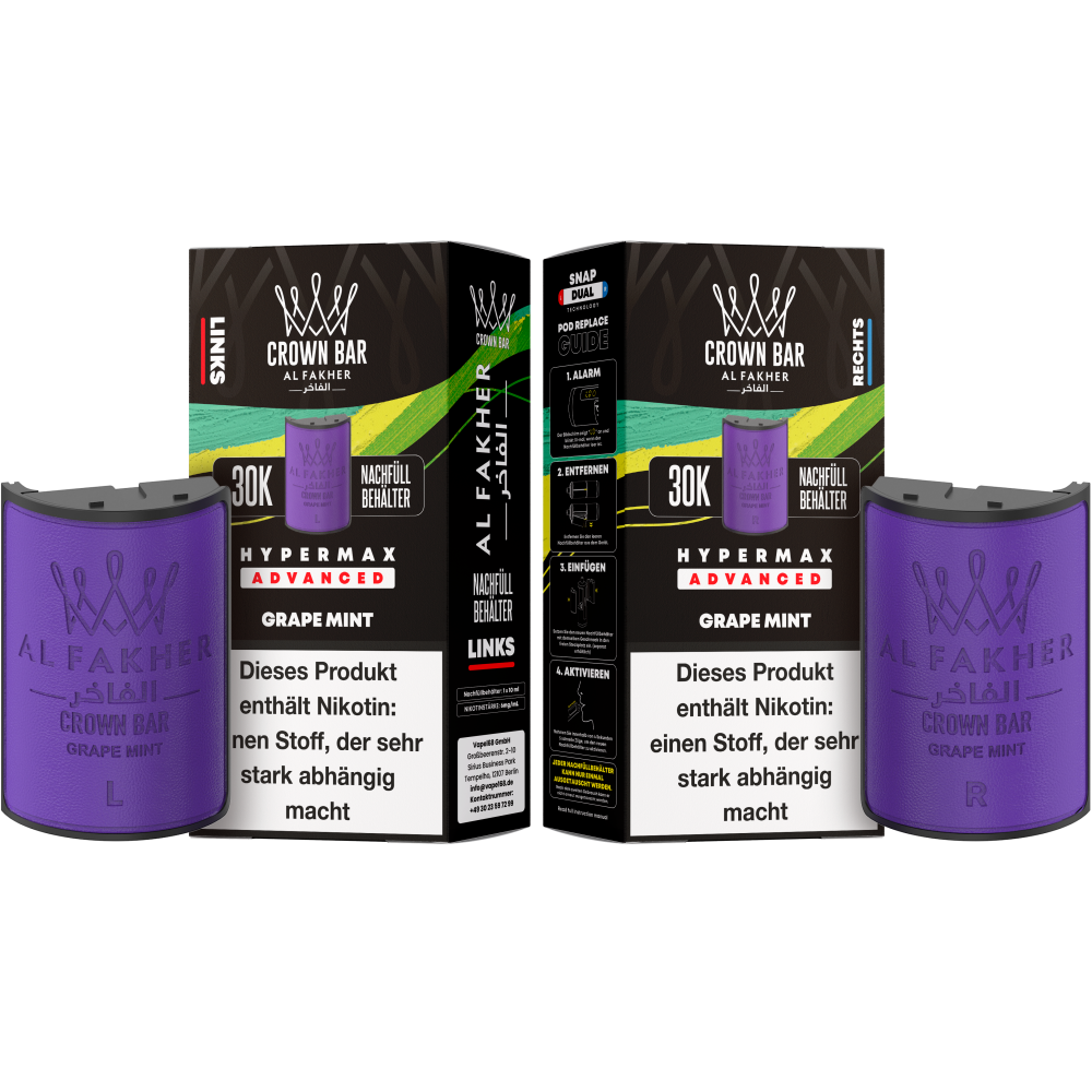 Al Fakher 30K Hypermax "Grape Mint" Prefilled Pod