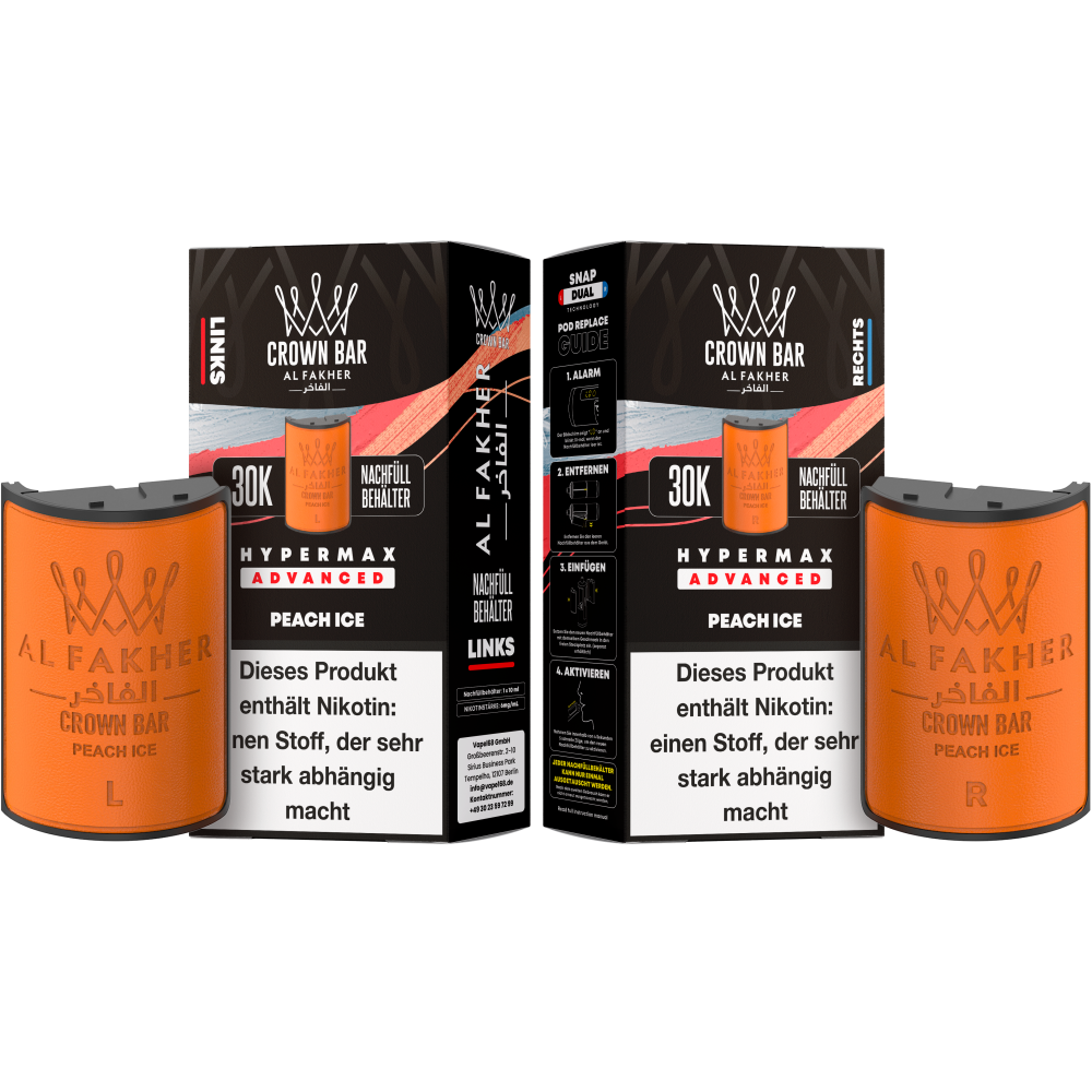 Al Fakher 30K Hypermax "Peach Ice" Prefilled Pod