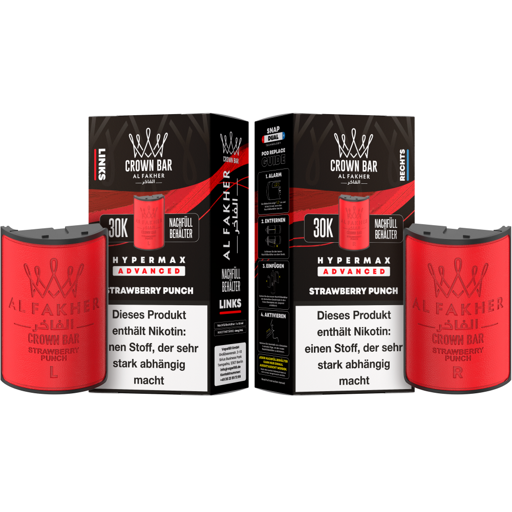 Al Fakher 30K Hypermax "Strawberry Punch" Prefilled Pod