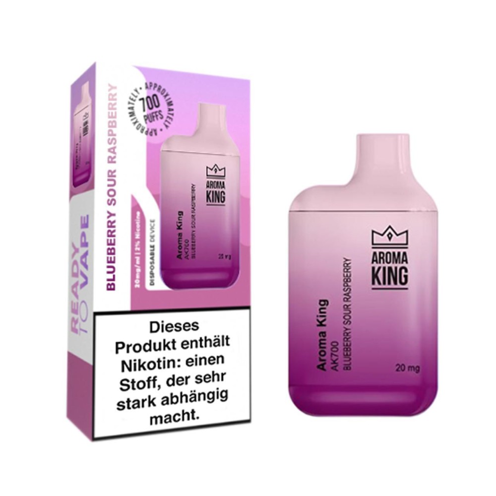 Aroma King Mini Einweg E-Zigarette 20mg ''Blueberry Sour Raspberry'' 2.0ml