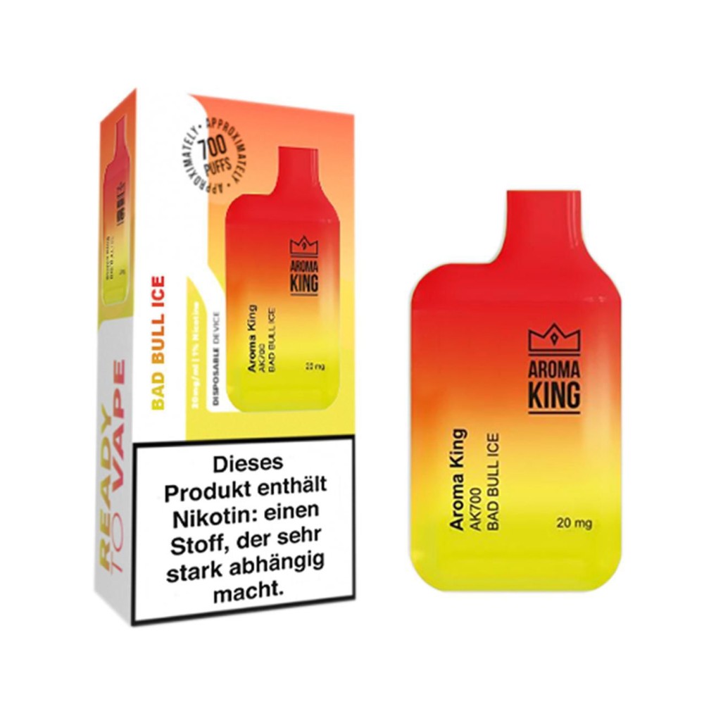 Aroma King Mini Einweg E-Zigarette 20mg ''Bad Bull Ice'' 2.0ml