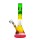Glasbong mit konische Form, Perkolator und Eis | Rastafarben mit Blätterdekor | Höhe: 40 cm, Ø:50 mm, Schliff: 18,8 mm