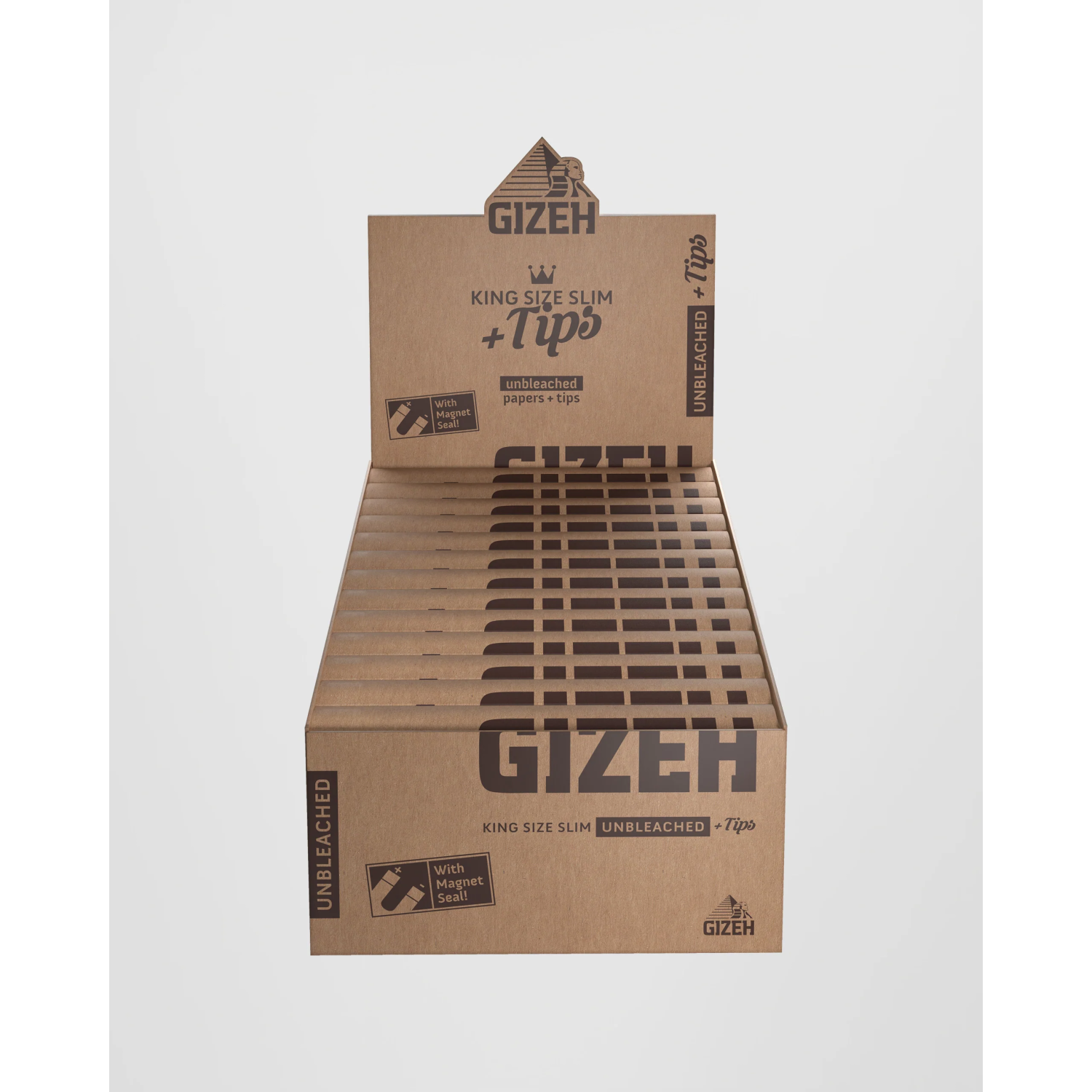 GIZEH Brown KS Slim+FilterTips 26er a34 Blättchen
