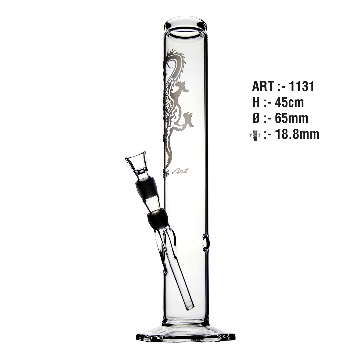 Glassbong kickloch. 65mm.45cm. 18,8 schl. Fine Art
