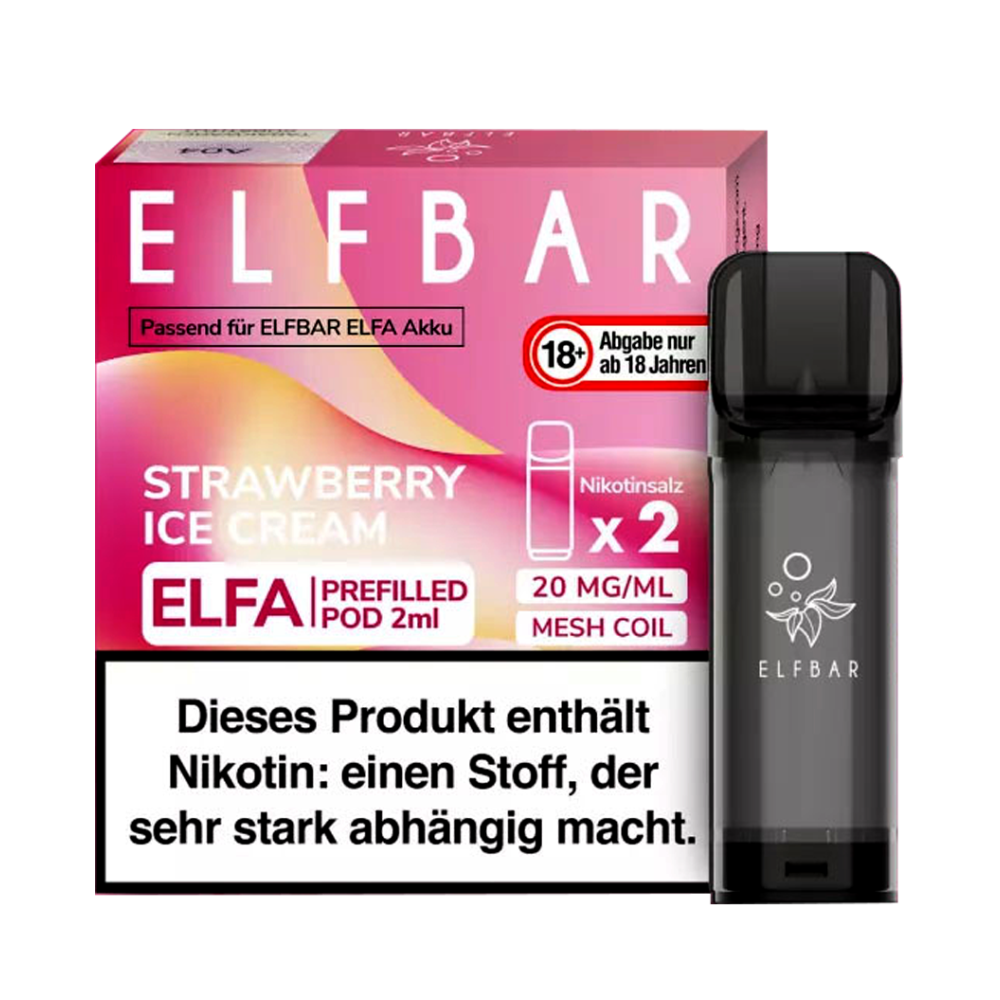ELFBAR ELFA Pod Strawberry Eiscream 2x2ml, 20mg