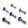 Glaspfeife 10 cm. Blau/Grün. 6er Pack 