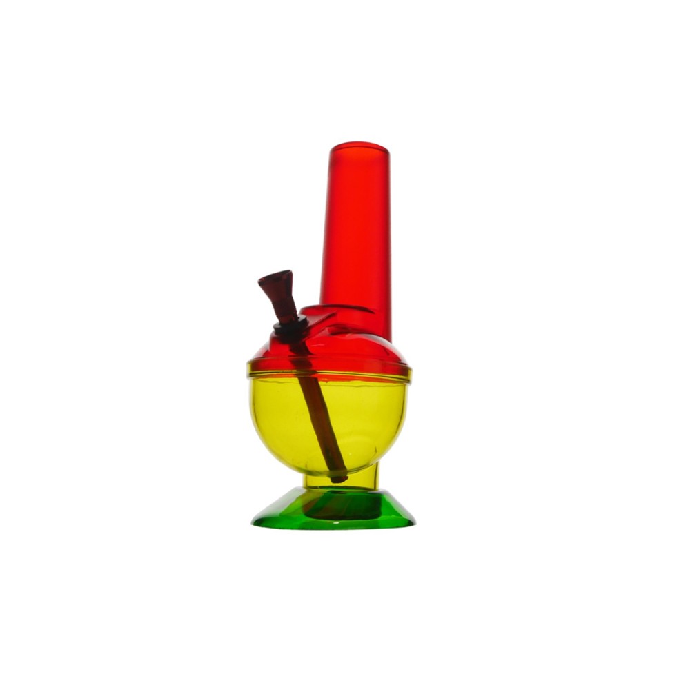 Acrylbong mit 2teiler Bauch mit Fuß Rasta ca.20cm