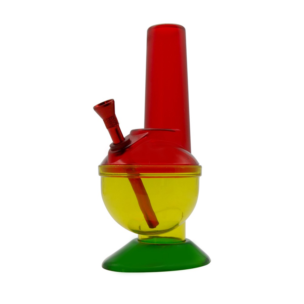 Acrylbong mit 2teiler Bauch mit Fuß Rasta ca.20cm