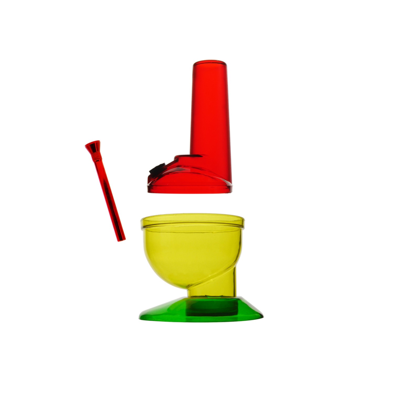 Acrylbong mit 2teiler Bauch mit Fuß Rasta ca.20cm