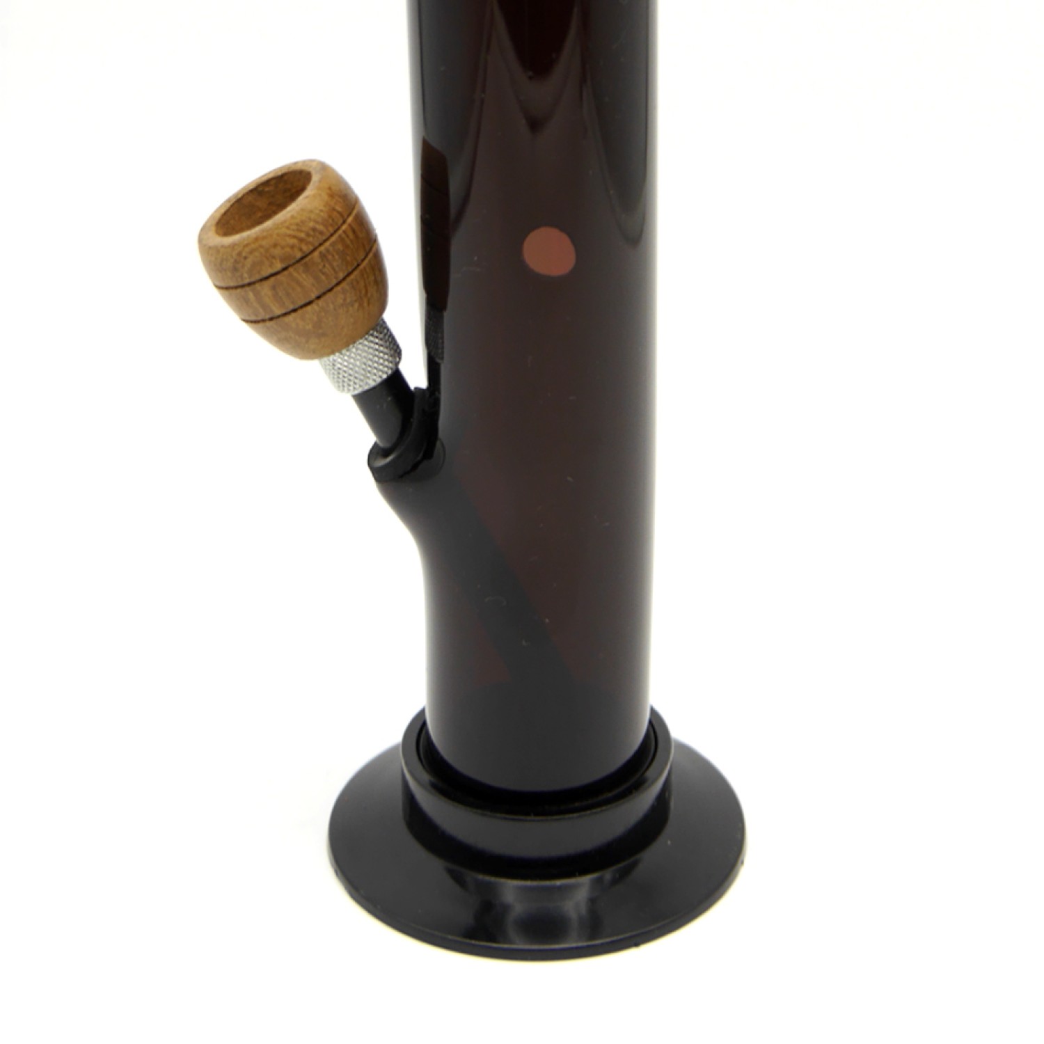Acryl-Bong mit Holzkopf, Schwarz Farbe, ca. Ø 40 mm, 26 cm hoch