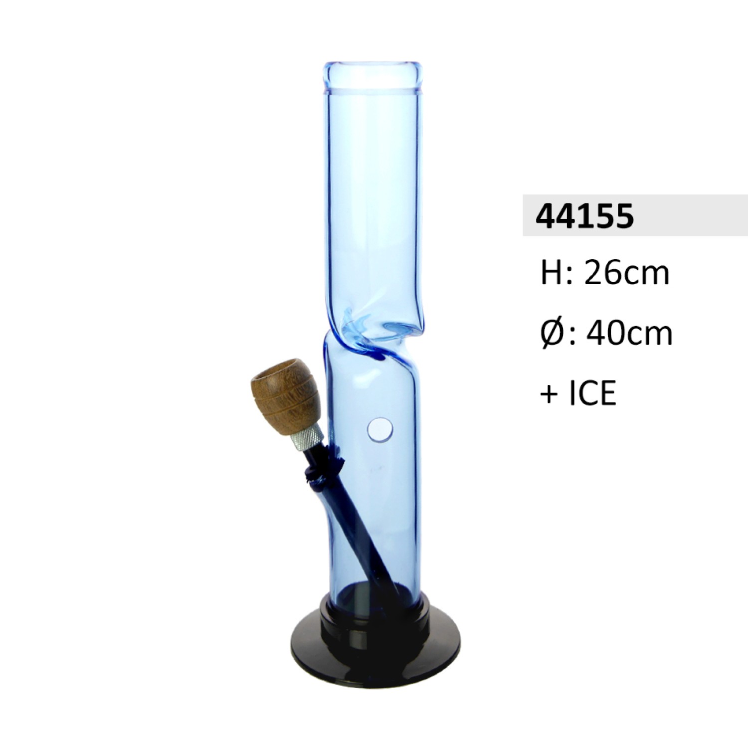 Acryl Eisbong, hellblau mit Holzkopf, Höhe: 26 cm, Ø: 40 mm