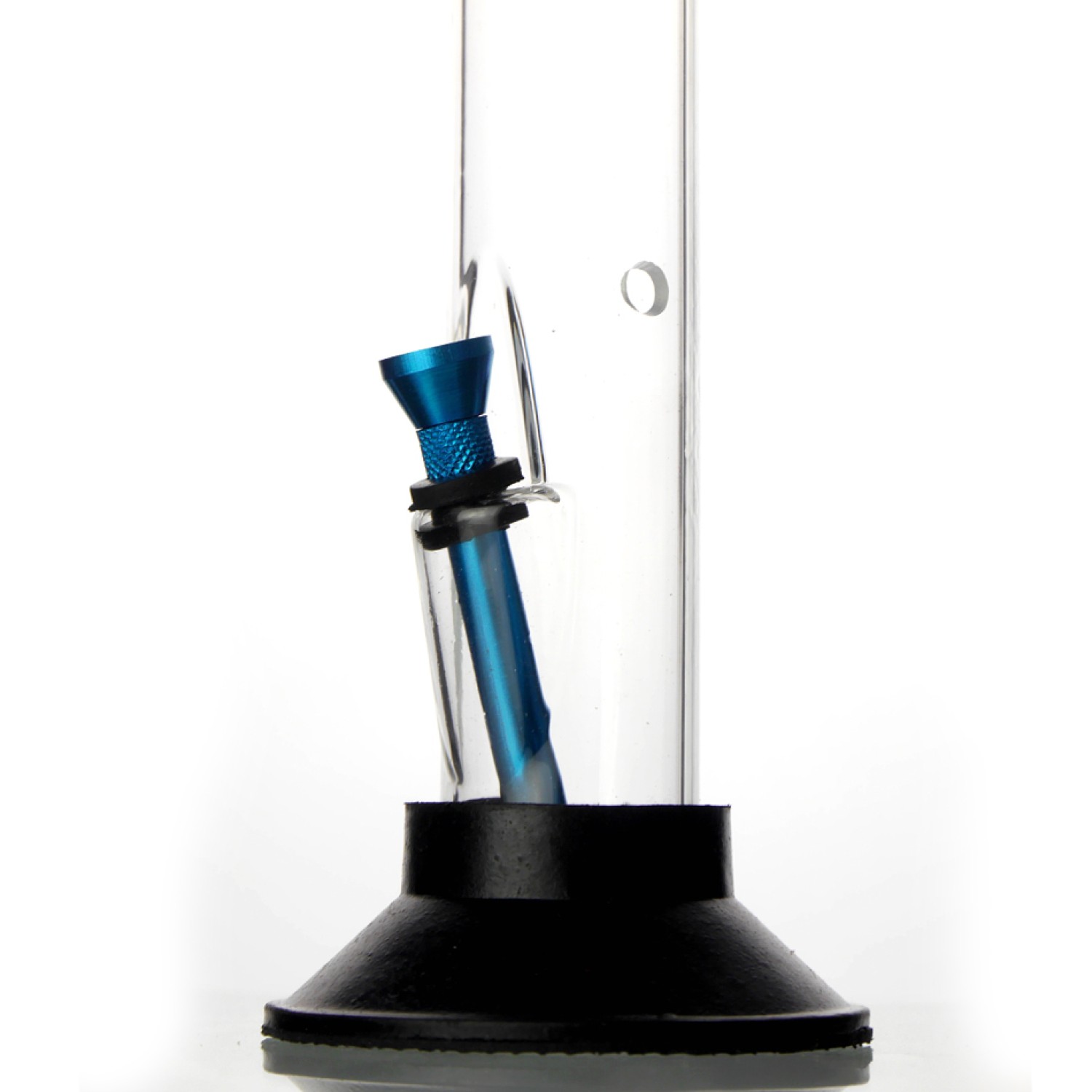 Acryl-Bong, gebogen, Klare, mit Aluminium-kopf, ca. Ø: 40 mm, H: 27 cm