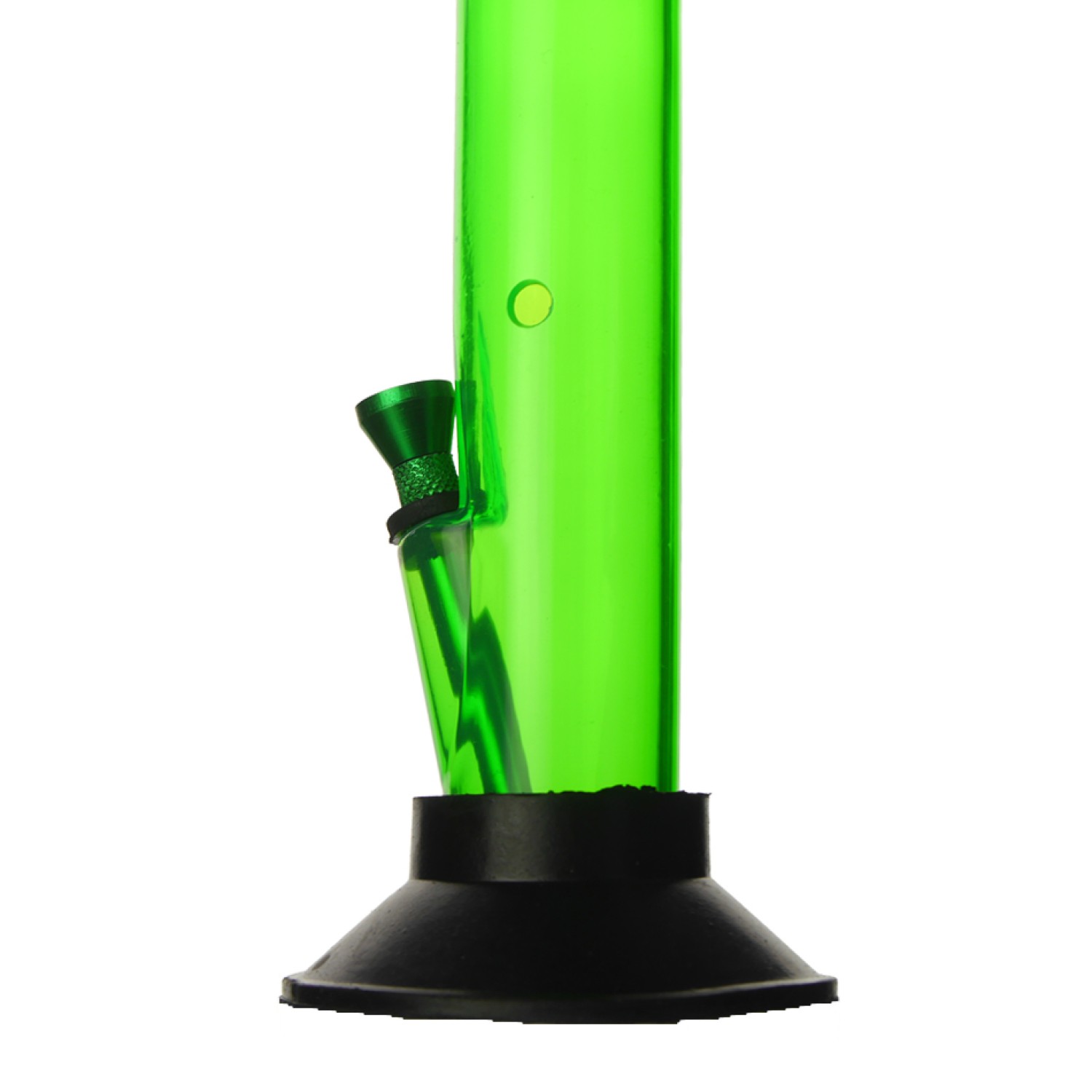 Acryl-Bong, gebogen, Grün, mit Aluminium-kopf, ca. Ø: 40 mm, H: 27 cm