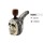 Keramik Bong Skull Form Grau / Weiß mit Holz-Kopf, ca. Ø: 70mm, H: 12cm