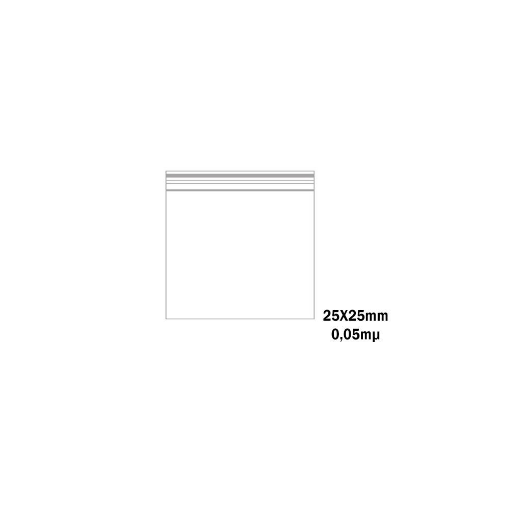 Tüte Transparent 25x25mm 1000er Box ,05 mu