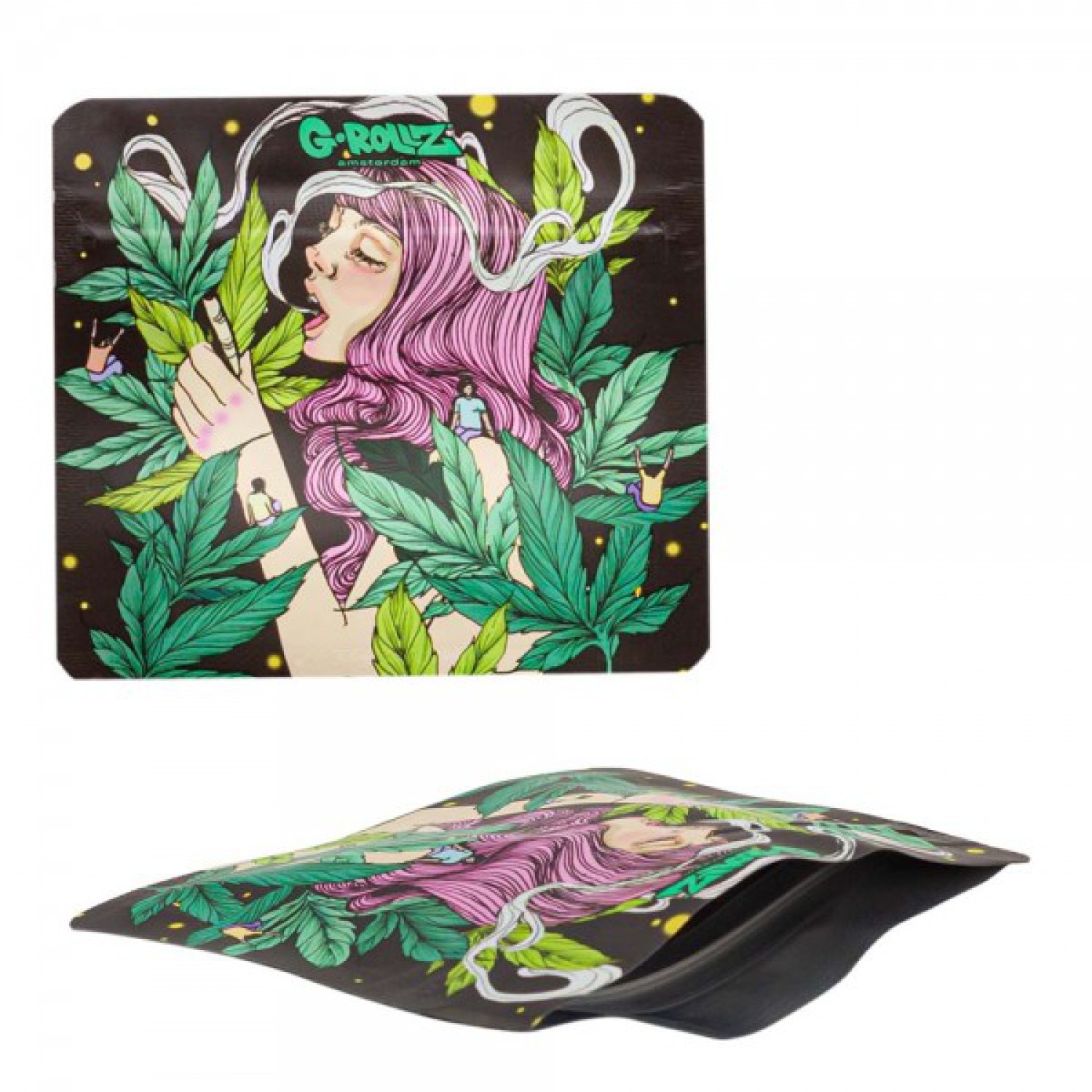 G-Rollz | 'Smoking Girl' Smell Proof Bags 90 x 80mm - 10pcs in Display