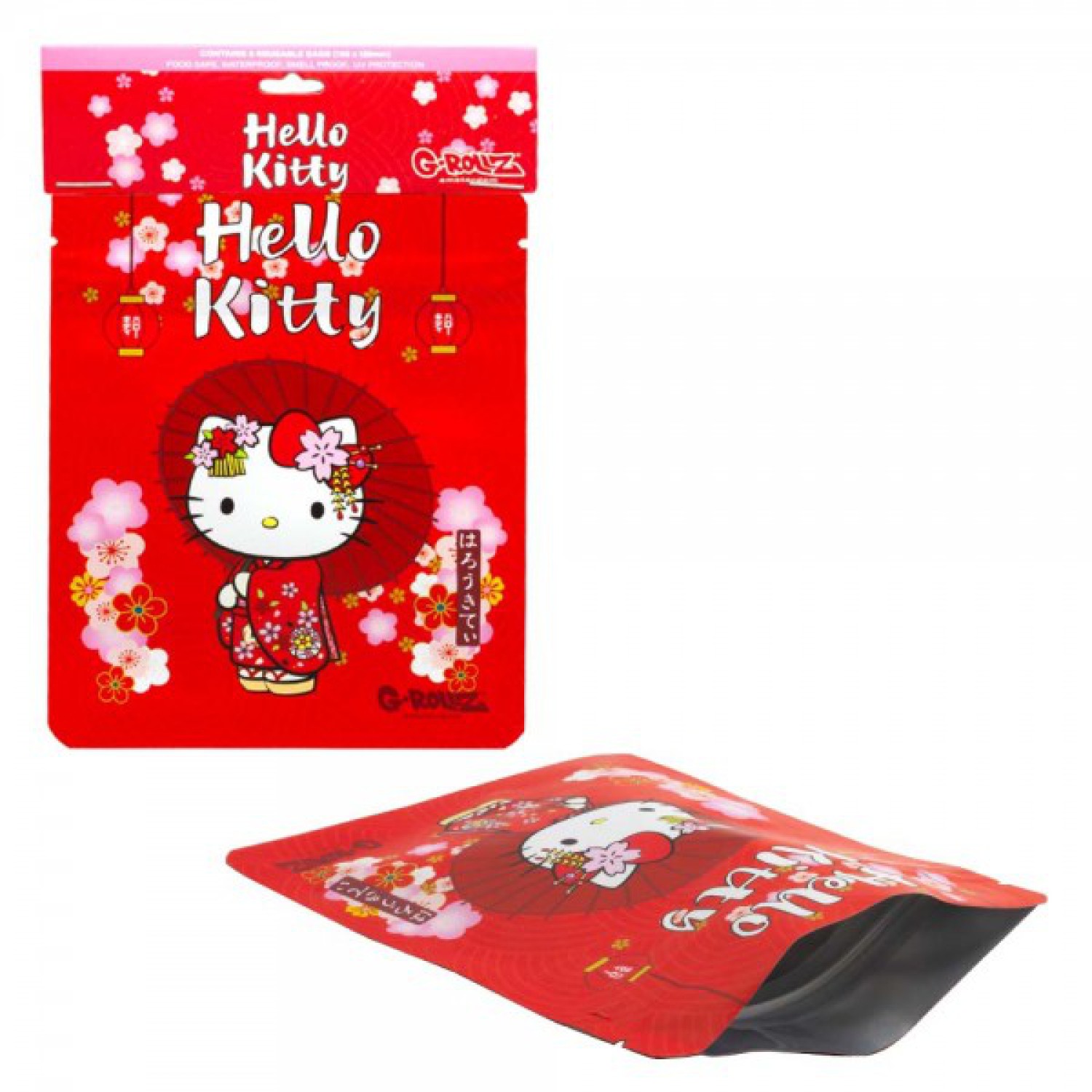 G-Rollz | Hello Kitty 'Kimono Red' 100x125 mm Foodsafe Storage Supplement Pouch - 8pcs in Pack