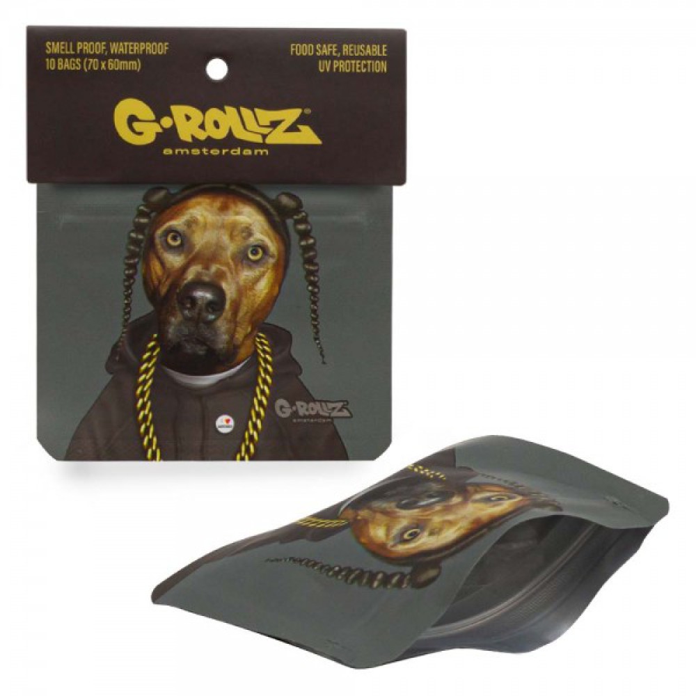 G-Rollz | 'Rap' 70x60mm Smellproof Bags - 10pcs in Display