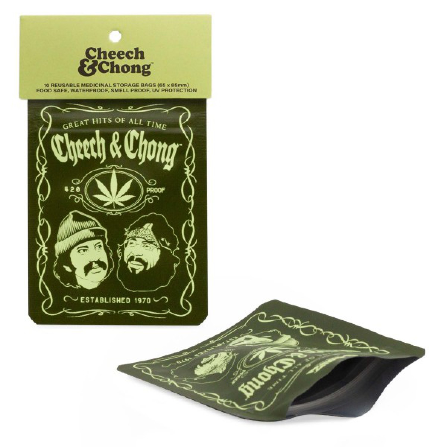 G-Rollz | Cheech & Chong “Greatest Hits„ 65 x 85 mm geruchsdichte Beutel – 10 Stück im Display