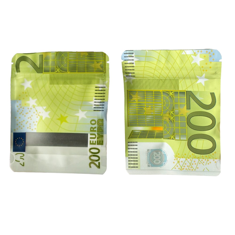 Mylar-Beutel "200 EURO" (Cali Pack) mit Zipper, 3,5 g – VE-100