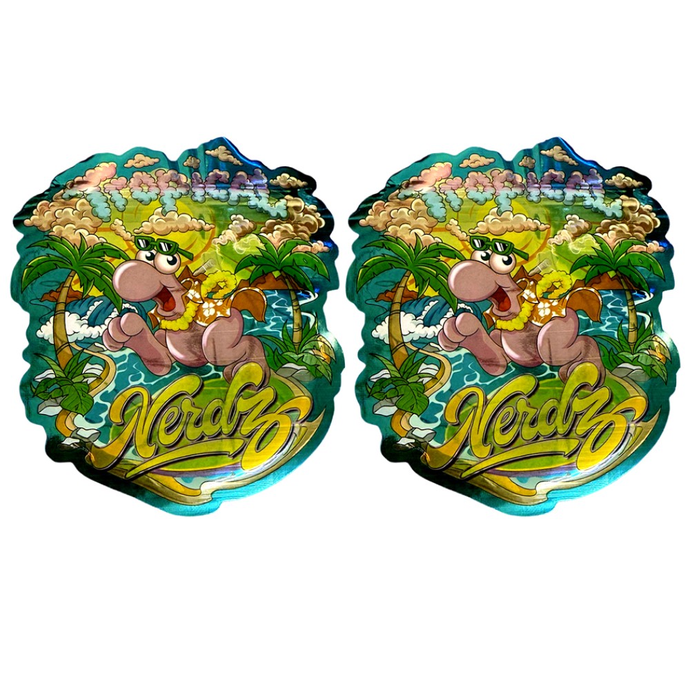 Mylar-Beutel "NERDY" (Cali Pack) mit Zipper, 3,5 g – VE-100