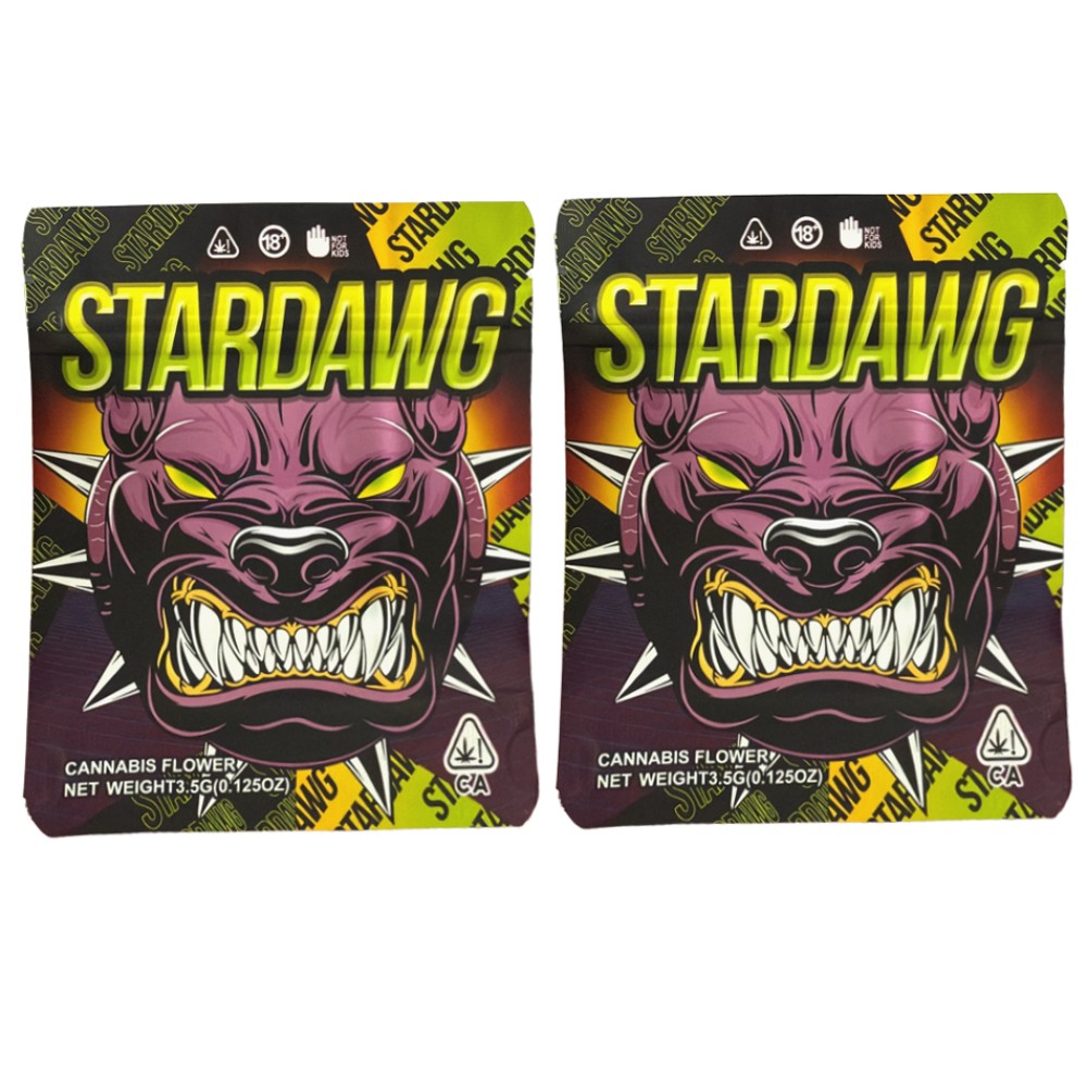 Mylar-Beutel "STARDAWG" (Cali Pack) mit Zipper, 3,5 g – VE-100