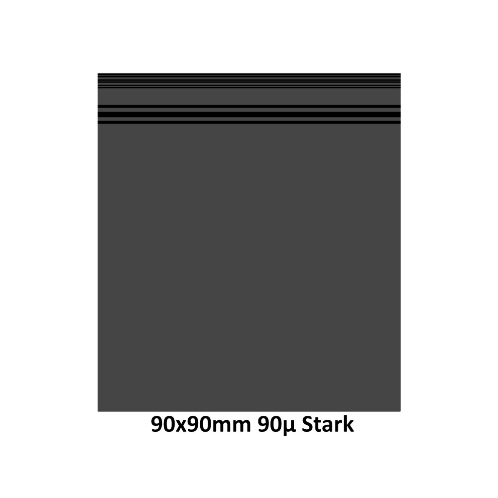 Transparent Druckverschlussbeutel Schwarz Farbe (Tüte), wiederverschließbare, 90 x 90mm, 1000 Stück, 90mµ stark
