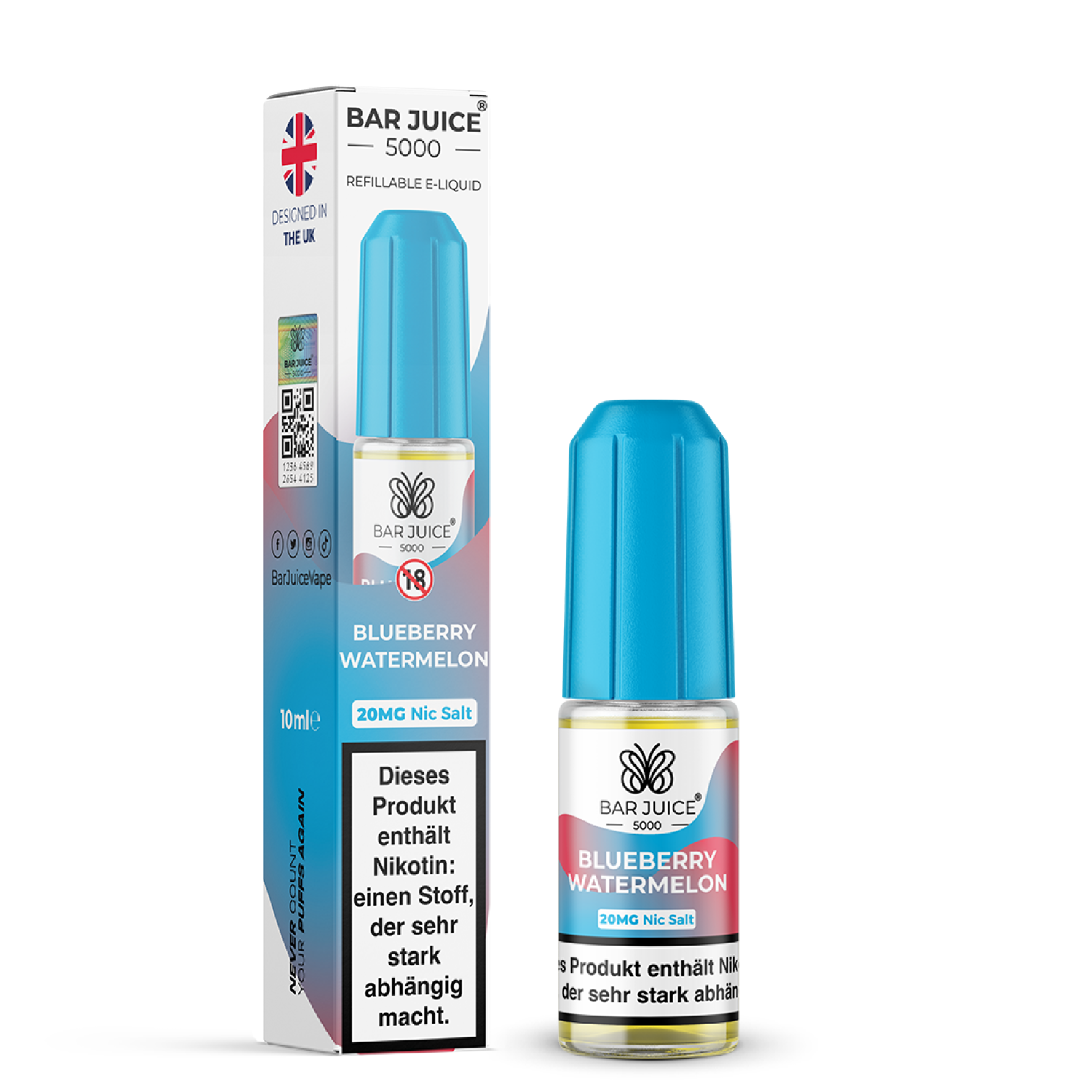 Bar Juice | Blueberry Watermelon 20mg Nic Salz Liquid - 10ml 