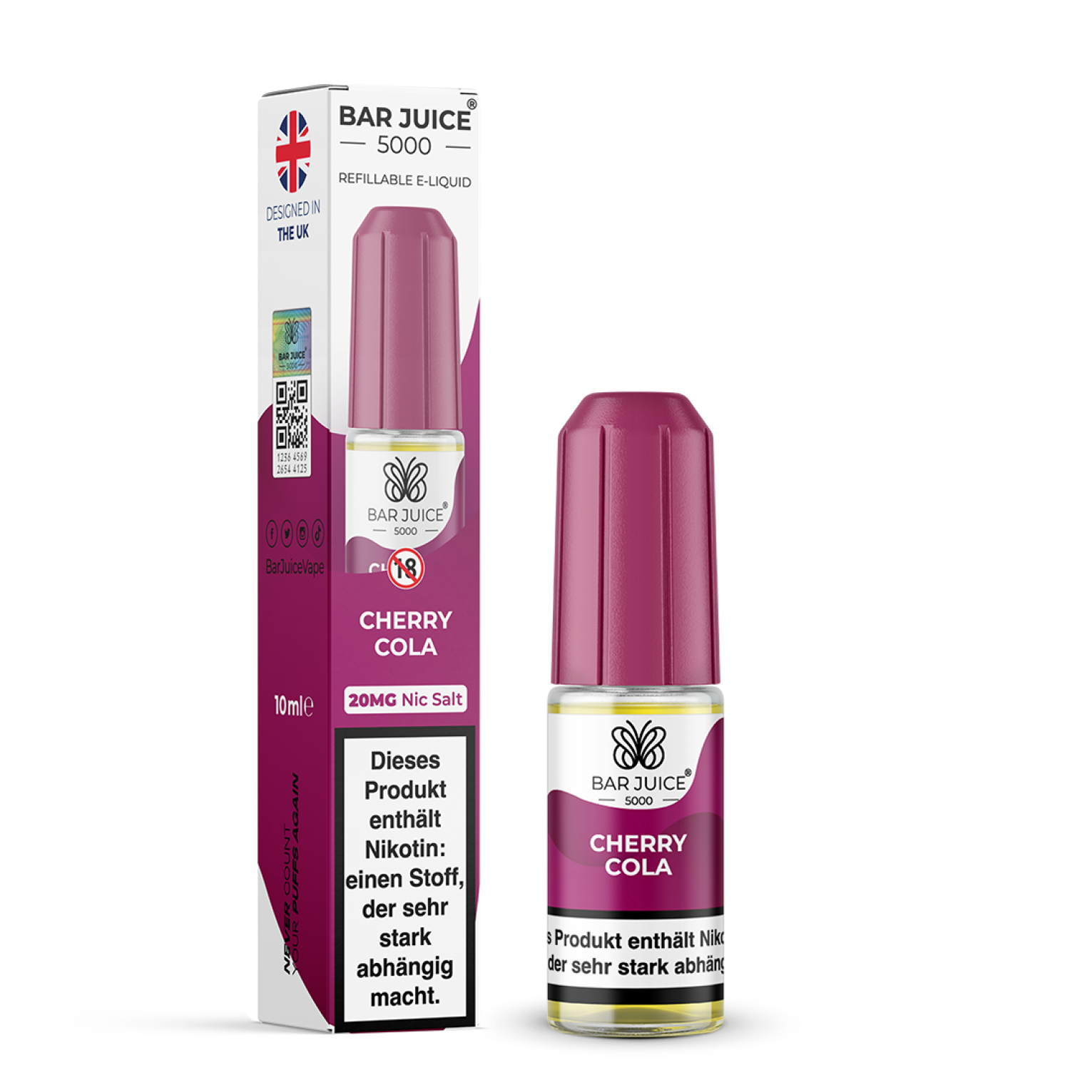 Bar Juice | Cherry Cola 20mg Nic Salz Liquid - 10ml 