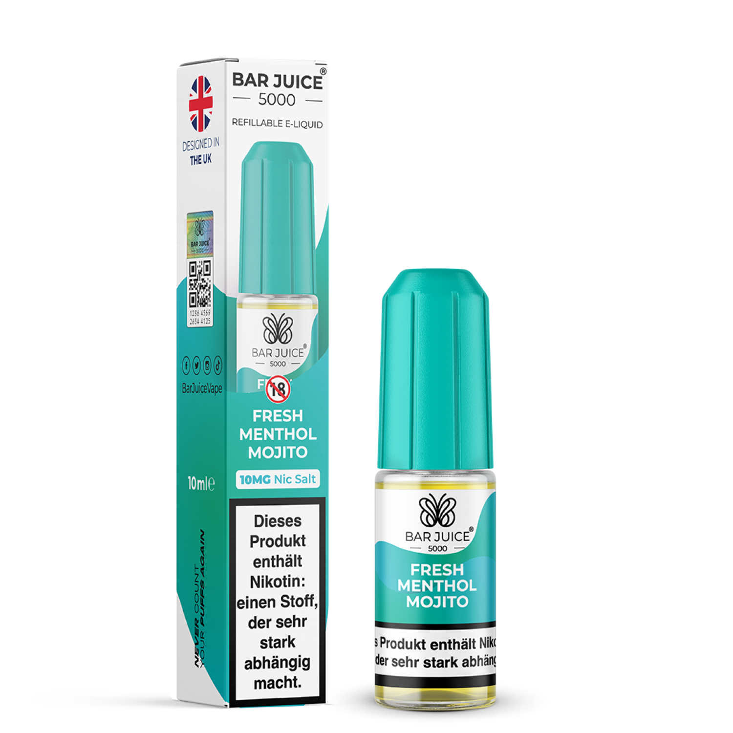 Bar Juice | Fresh Menthol Mojito 10mg Nic Salz Liquid - 10ml 