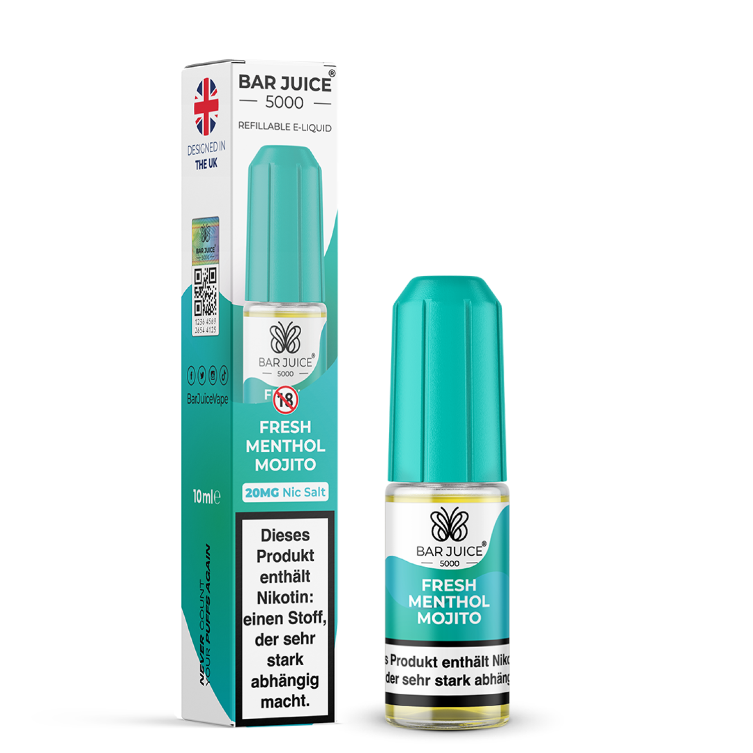 Bar Juice | Fresh Menthol Mojito 20mg Nic Salz Liquid - 10ml 