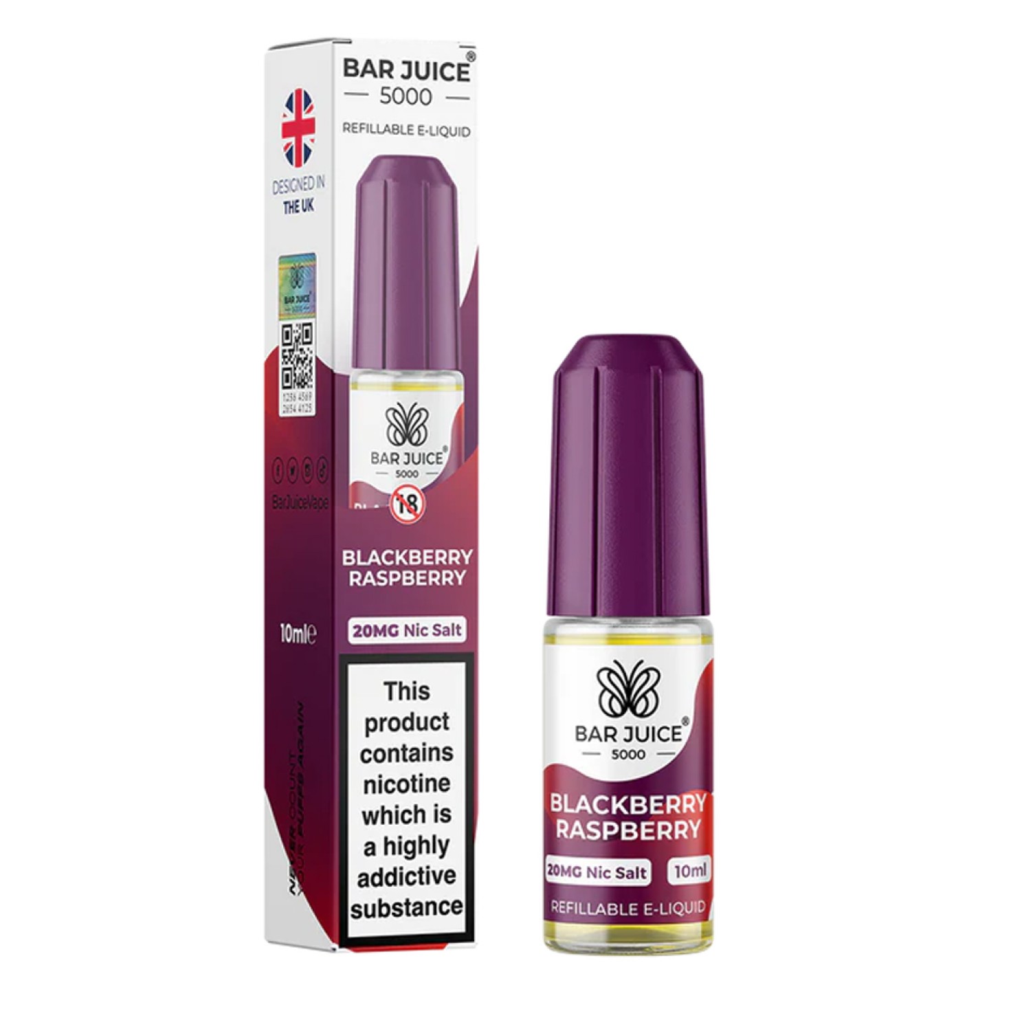Bar Juice | Blackberry Raspberry 20mg Nic Salz Liquid - 10ml Bar Juice | Blackberry Raspberry 20mg Nic Salz Liquid - 10ml