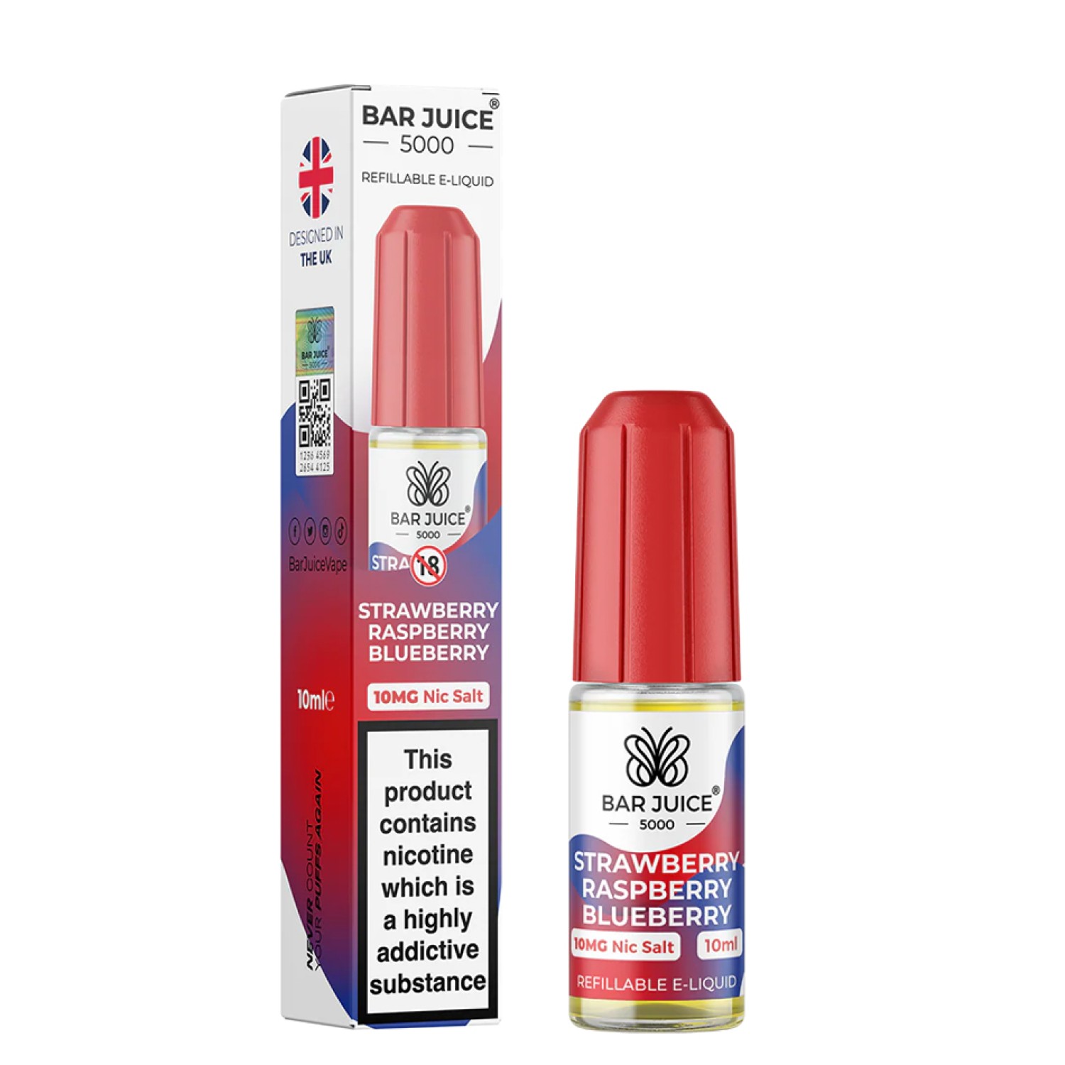 Bar Juice | Strawberry Raspberry Blueberry 10mg Nic Salz Liquid - 10ml Bar Juice | Strawberry Raspberry Blueberry 10mg Nic Salz Liquid - 10ml