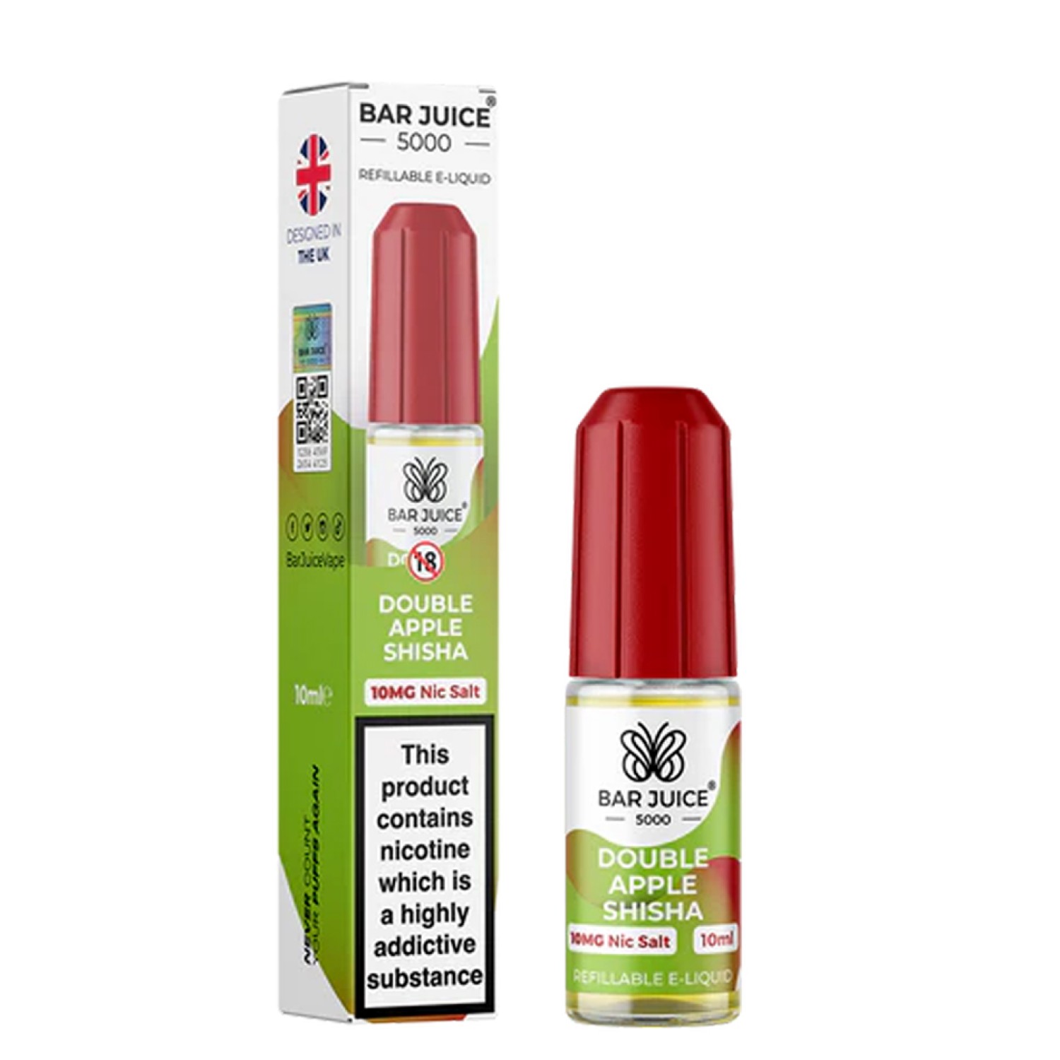 Bar Juice | Double Apple Shisha 10mg Nic Salt Liquid - 10ml