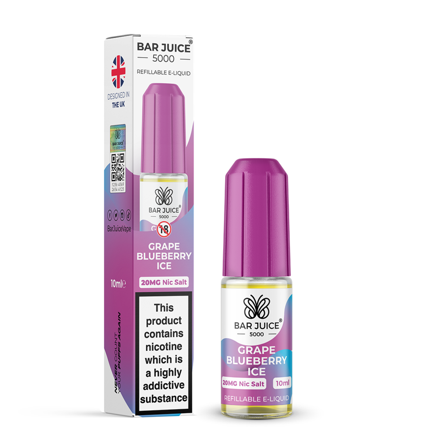 Bar Juice | Grape Blueberry Ice 20mg Nic Salz Liquid - 10ml