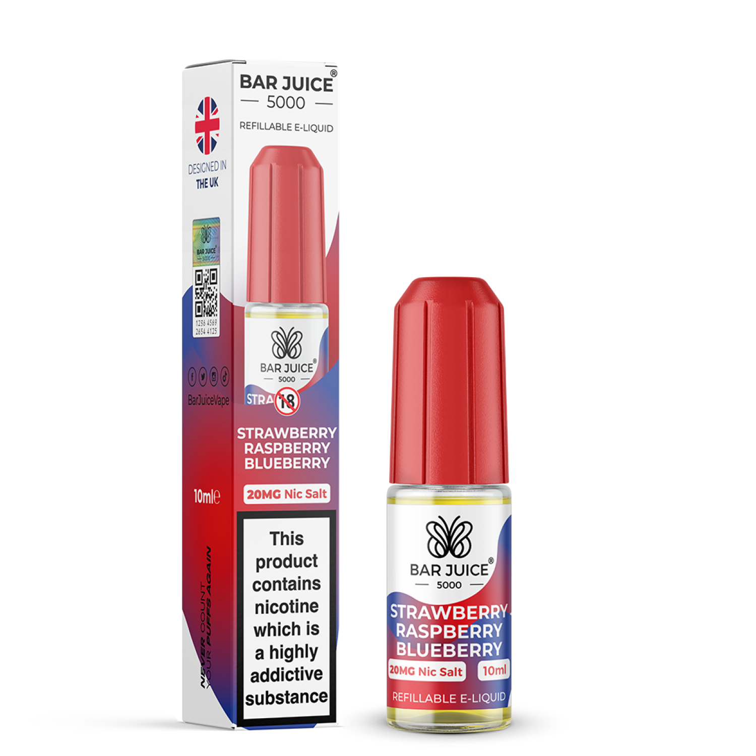 Bar Juice | Strawberry Raspberry Blueberry 20mg Nic Salz Liquid - 10ml