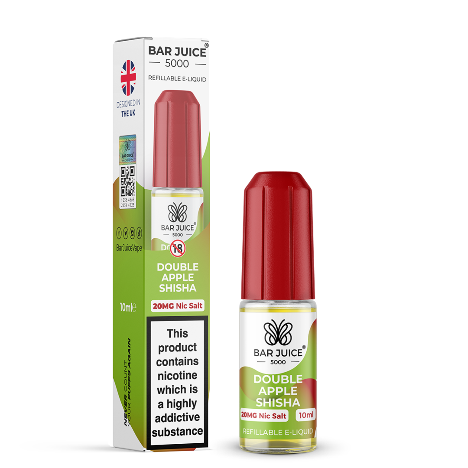 Bar Juice | Double Apple Shisha 20mg Nic Salt Liquid - 10ml Bar Juice | Double Apple Shisha 20mg Nic Salt Liquid - 10ml