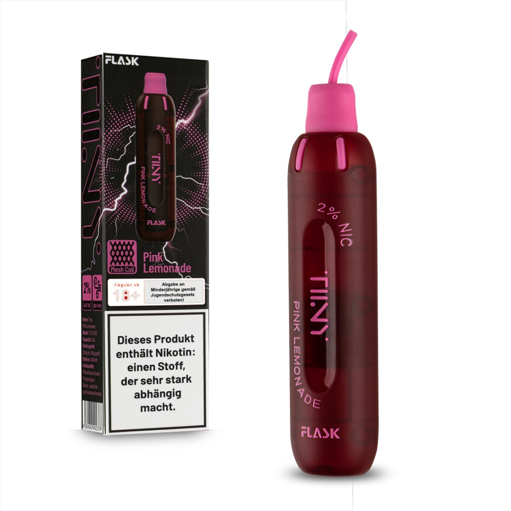 Flask TIINY Disposable E-Zigarette Vape by Sinan G - Pink Lemonade