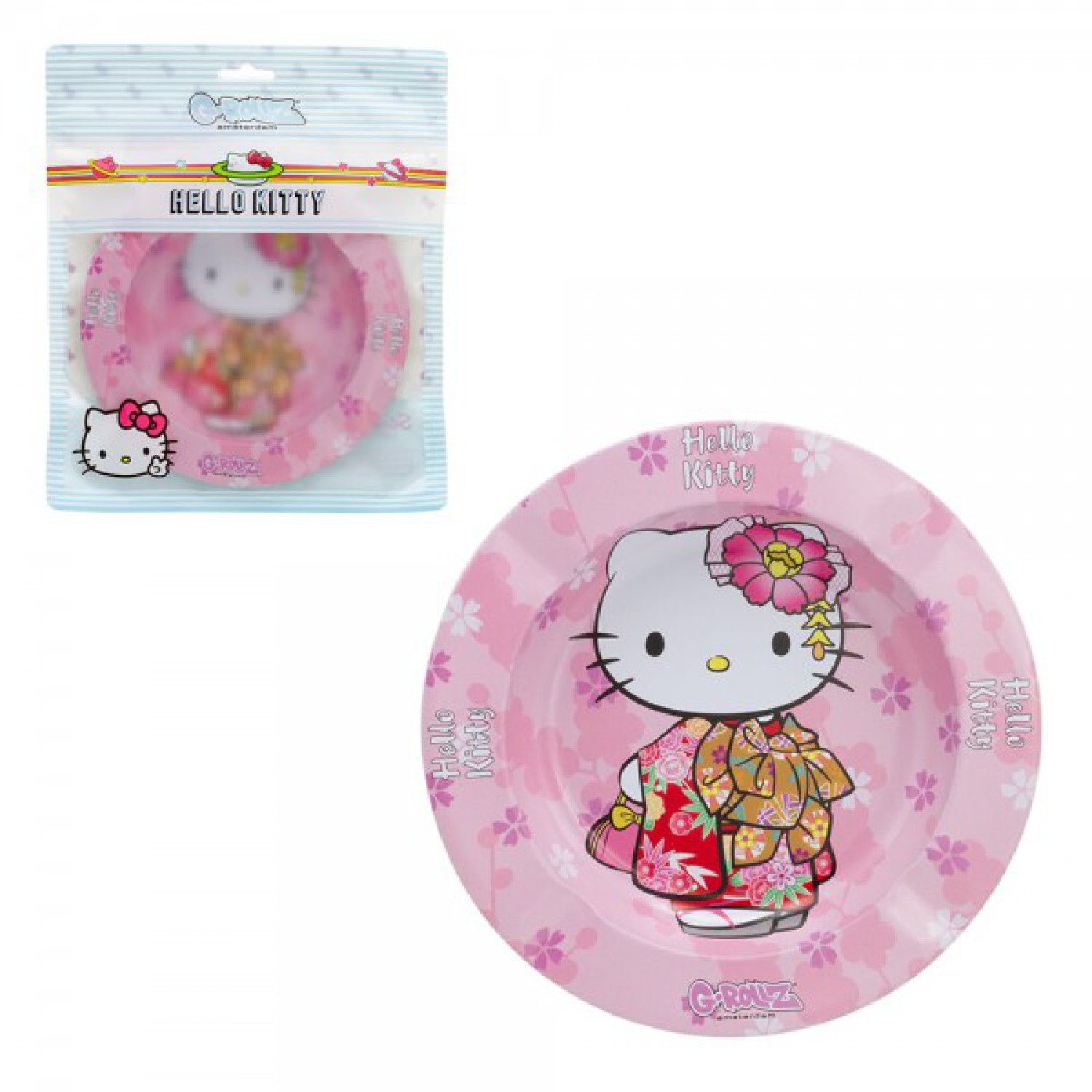G-Rollz | Hello Kitty ''Kimono Pink '' Ashtray - Dia: 13.5cm 10er Box