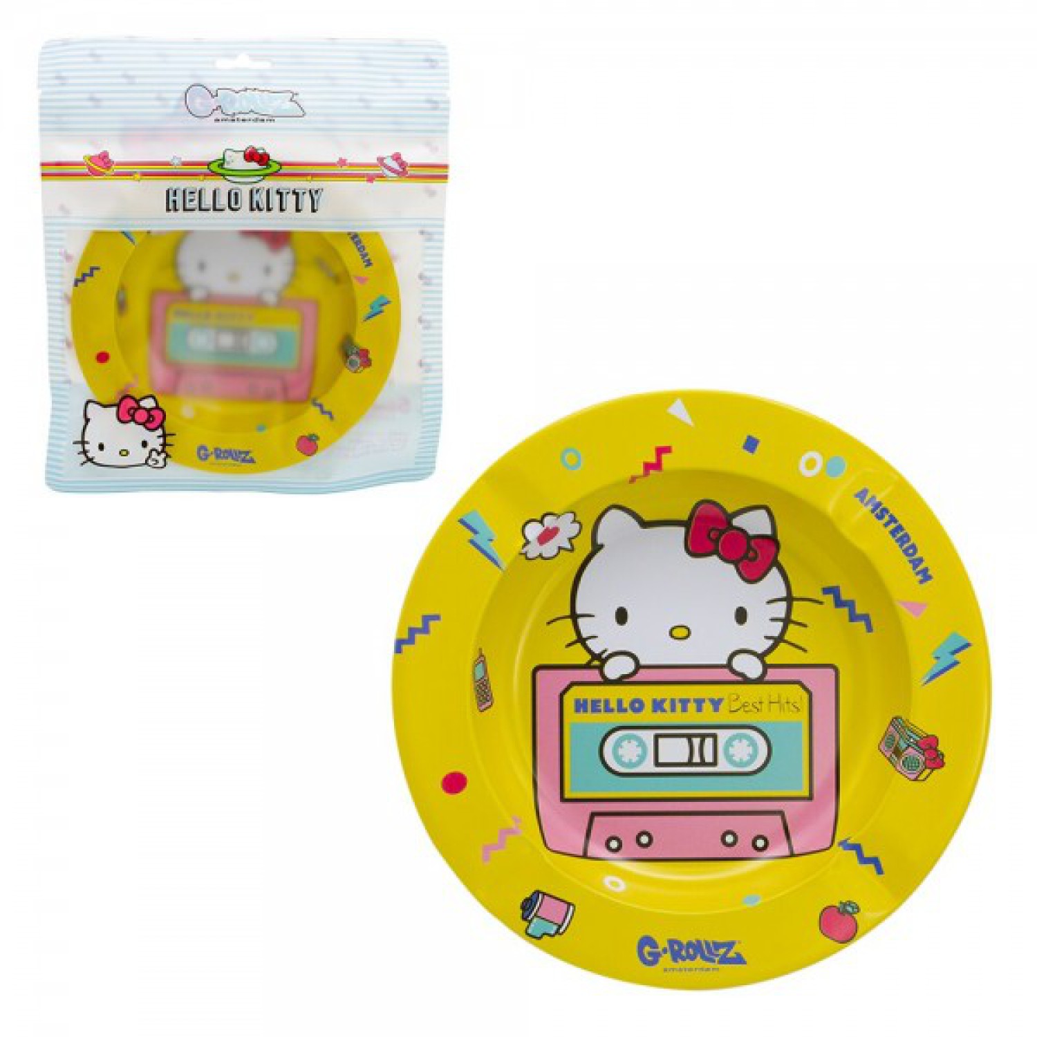 G-Rollz | Hello Kitty „Greatest Hits“ Aschenbecher – Durchmesser: 13,5 cm – 10 Stück im Display