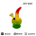 Glasbong Rasta Farbe mit kugel seite mund 19,5cm