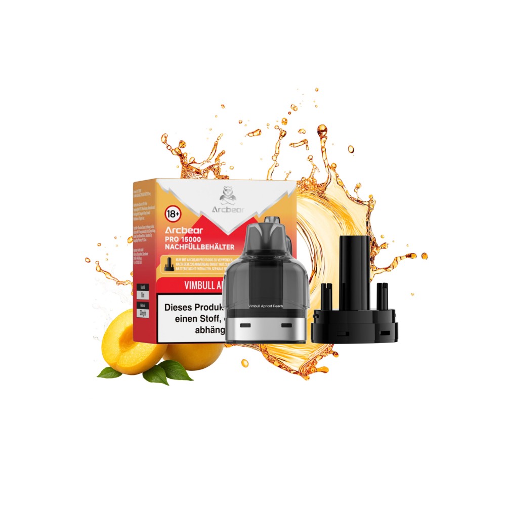 Arcbear Pro 15000 Liquid Pod Nachfüllbehälter "Vimbull Apricot Peach"