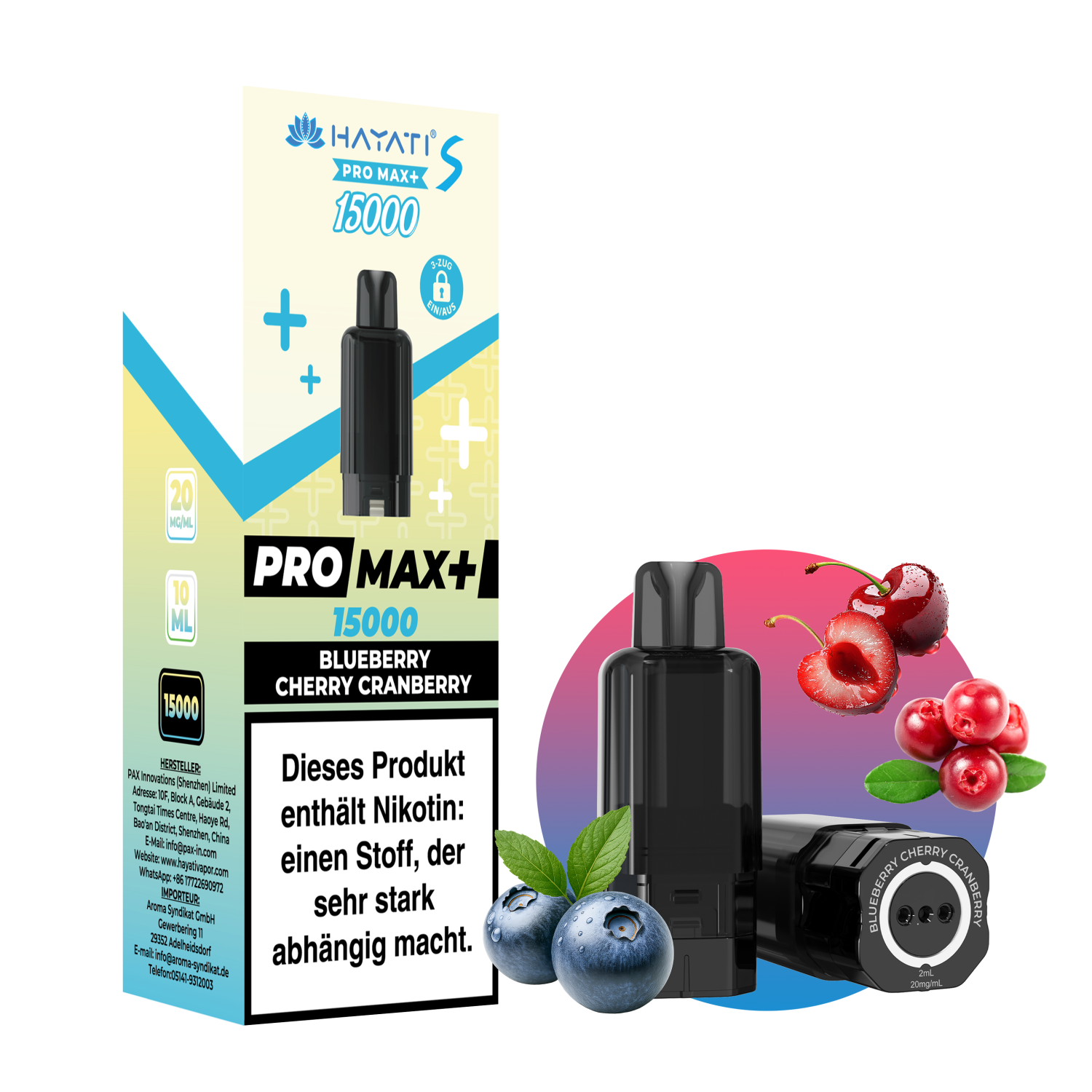 Hayati Pro Max Plus S15000-Pod Set "Blueberry Cherry Cranberry"